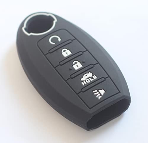 kcpros 2 Adet Kauçuk Silikon 5 Düğmeler Akıllı Anahtar Fob Kapak Kılıf Cilt Koruyucu Anahtarsız Anahtarlık ile uyumlu Nissan