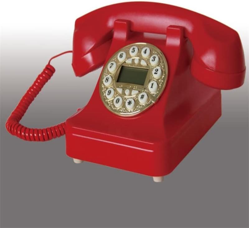 GaYouny Telefon Siyah Ev Telefonu Retro Tel Sabit Telefon Sabit Telefon Sabit sabit Telefon (Renk: Kırmızı)