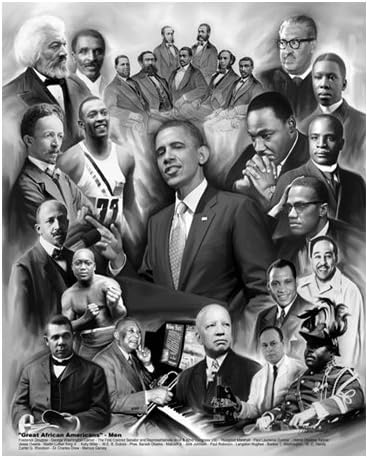 Büyük Afrikalı Amerikalı Erkekler yazan Wishum Gregory, Obama Kralı Malcolm X Marshall (20x24)
