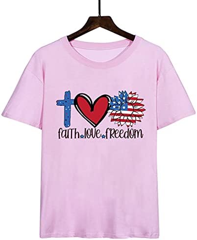 Yaz Erkek T Shirt erkek T Shirt Aşk Monogram Baskı Kalp T Shirt Dördüncü Temmuz Bayrağı Desen Vintage Paketi T