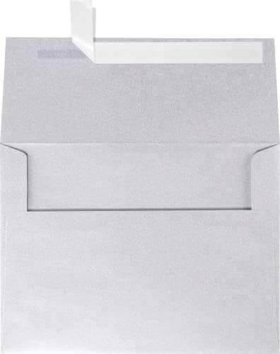 LUXPaper A6 Davetiye Zarfları | Soyma ve Basma | 4 3/4 x 6 1/2 | Gümüş Metalik | 80lb. Metin / 500 Adet