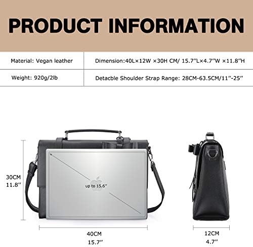 ECOSUSI Dizüstü askılı çanta Kadın Evrak Çantası 15.6 inç Laptop Çantası Çanta