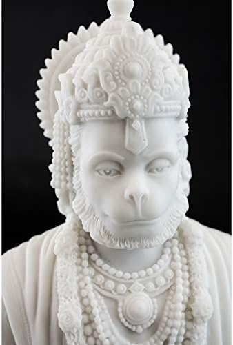 En iyi koleksiyon 8 Hanuman Hindu Heykeli Beyaz Mermer Kaplama - Hindu Güç Tanrısı Heykelcik