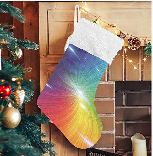 ALAZA Noel Çorap Soyut Gökkuşağı Girdap Klasik Kişiselleştirilmiş Büyük Çorap Süslemeleri Aile Tatil Sezonu için Parti Dekor