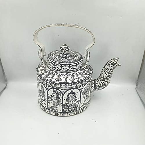 Pattachitra el boyalı alüminyum su ısıtıcısı çaydanlık düğün hediyesi masa Centerpiece Eve Taşınma Hediye çay Partisi (mkk-76)