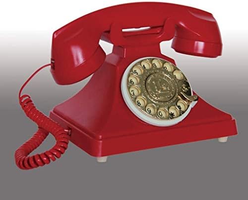 WALNUTA Döner Telefon Klasik Metal Zilli Retro Eski Moda Sabit Telefonlar,Hoparlörlü Kablolu Telefon ve Ev ve Dekor için