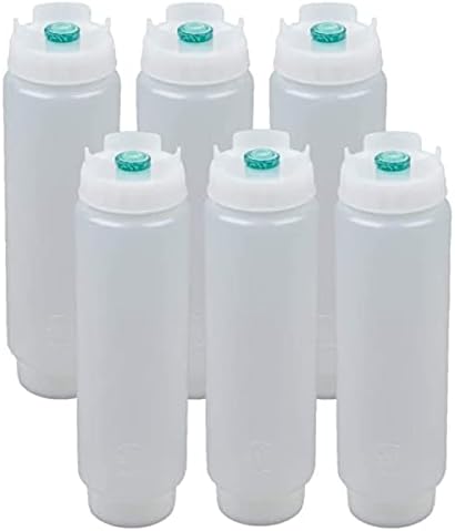 Yenilebilir ve Yenmeyen Sıvılar için 6 adet 16 OZ Sıkma Plastik Şişeler: Mayonez, Hardal, Ketçap, Şampuan, Saç Kremi, Vücut