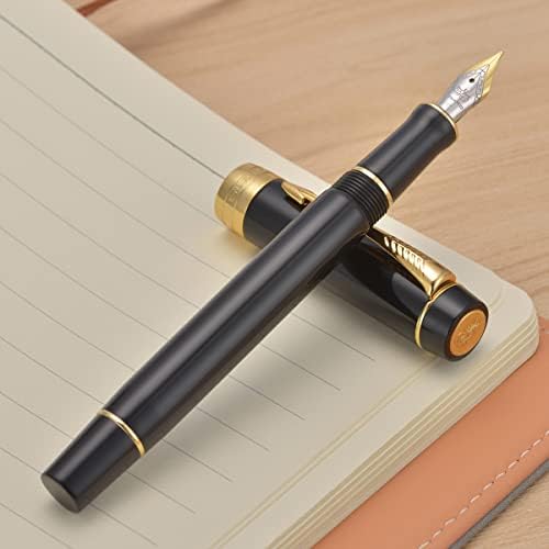 Jinhao 100 Mini Dolma Kalem Dönüştürücü ile Ekstra İnce Ucu, siyah Akrilik Ofis Yazma Kalem