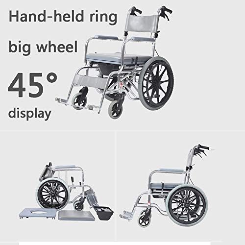 Yal Mobil tuvalet sandalyesi, duş sandalyesi Katlanabilir Su Geçirmez Çok Fonksiyonlu Taşıma Koltuğu Döner Tekerlekli El