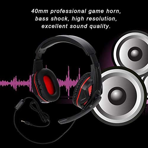 Ciglow oyun kulaklığı, 3.5 mm Kablolu Aşırı Kulak oyun kulaklığı mikrofonlu kulaklık Gürültü Önleyici Kulaklık PC, Dizüstü