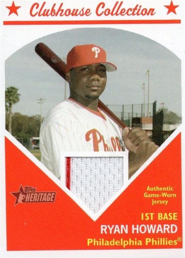 Ryan Howard oyuncu yıpranmış forması yama beyzbol kartı (Philadelphia Phillies) 2008 Topps Miras CCRH ince çizgili-MLB