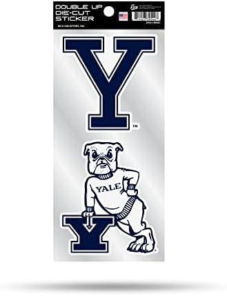 Rıco Industries NCAA Yale Bulldogs Alternatif 4 x 9 İkiye Katlanmış Kalıp Kesim Çıkartması