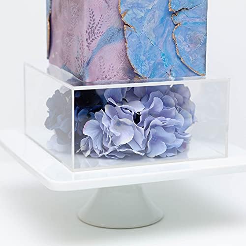 Lacupella Akrilik Doldurulabilir Kek Standı Dikdörtgen Küp, Yükseltici ve Artırıcı Ekran Kutusu Düğün Centerpiece Dekorasyon