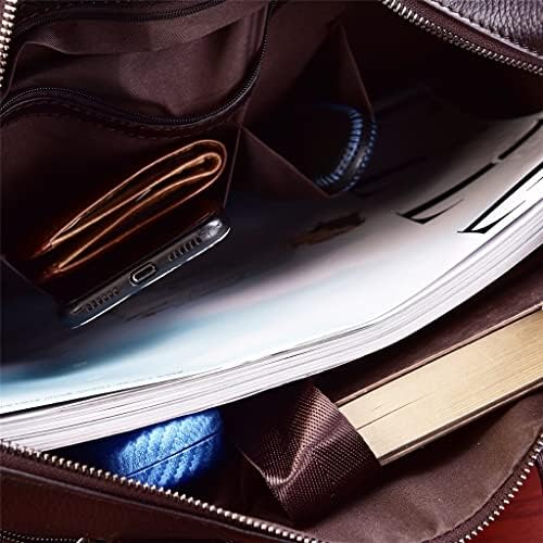 MJWDP laptop iş çantası Erkekler hakiki deri çantalar Erkek Deri Seyahat Evrak Çantası Erkek İnek Derisi deri postacı çantası