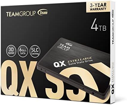 TEAMGROUP QX 4 TB 3D NAND QLC 2.5 İnç SATA III Dahili Katı Hal Sürücü SSD (Okuma / Yazma Hızı kadar 560/500 MB / s) 1000