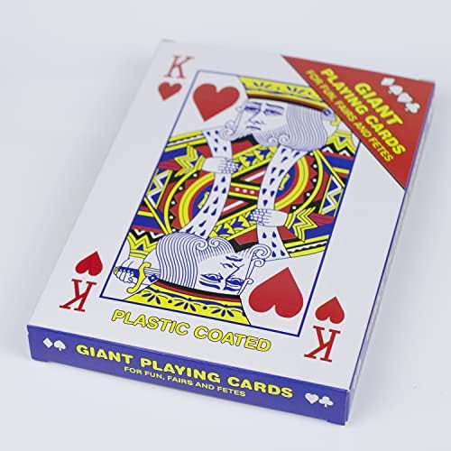 SUUJİ Büyük Oyun Kartları Jumbo Güverte, 5x7 İnç Dev Poker Süper Büyük Oyun Kartı Seti Büyük Boy Köprü Oyun Kartları Aile