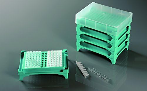 Azzota PCR Tüp Rafı, 96 Kuyu (8x12), 5 Raf için Bir Kapak, 25 / pk
