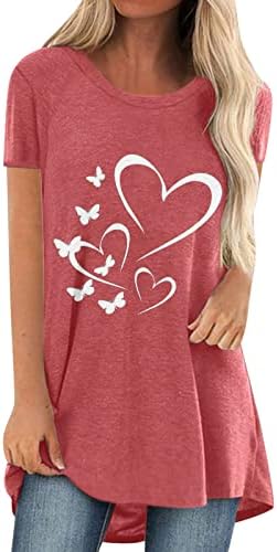CGGMVCG moda üst giyim Kadınlar için Yaz Bayan Kısa Kollu Ekip Boyun Çiçek Petal Baskılı T Shirt Üst Bayan Grafik Tişörtleri