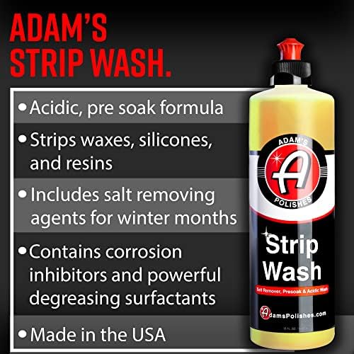 Adam's Strip Oto Yıkama Sabunu (16 oz) - Sızdırmazlık Maddesi ve Araba Cilası Çıkarıcı Şampuan Tuz Giderici, Ön Islatma ve