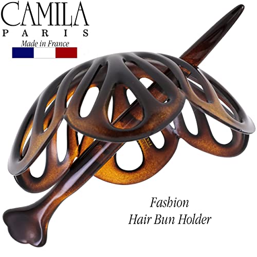 Camila Paris NV149 Fransız Saç Topuz Klip Makinesi Kapak Kap Tutucu, Kaplumbağa Kabuğu, Kadınlar için Yuvarlak Kubbe Topuz
