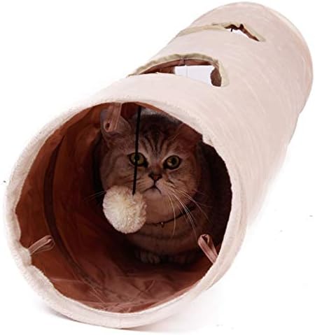WZHSDKL Pet Tünel Uzun 120 cm 2 Delik Kediler Yavru Tavşan Teaser Komik Gizlemek Tünel Oyuncaklar ile Topu Katlanabilir Kediler