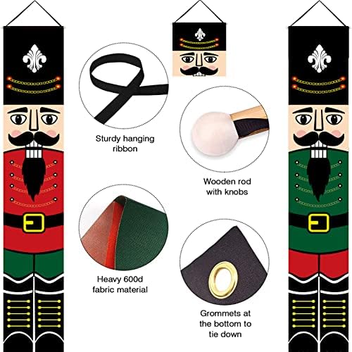 Fındıkkıran Asker Merry Christmas Sundurma Işareti Karşılama Santa Kapı Asılı Afiş Asker Modeli Noel Asılı Süslemeleri için