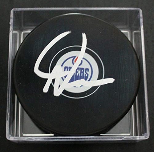 Dave Tippett Edmonton Oilers İmzalı Hatıra Hokey Diski w / COA İmzalı NHL Diskleri