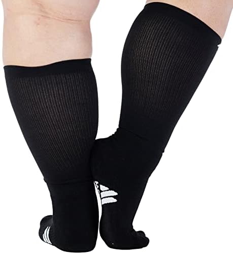 Mojo Coolmax 20-30 mmHg Sıkıştırma Ekip Çorap, 2XL-5XL Artı Boyutu Erkekler ve Kadınlar için Ödem, Varisli Damarlar ve Şişme