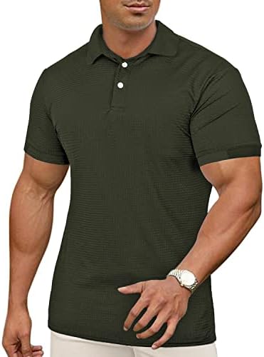 KAWATA erkek Kas polo gömlekler Kuru Fit Kısa Kollu Streç Slim fit T Shirt Egzersiz Golf Gömlek