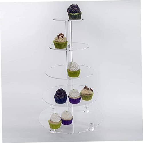 Cabilock 1 adet Kek Standı Cupcake kek standı Tepsi Yuvarlak Kek Taşıyıcı Düğün Aperatif Standı Tatlı Tedavi Standı 5 Katmanlı