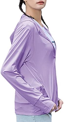 Yüzyıl Yıldız Kadın UPF 50 + Uzun Kollu UV güneş koruma giyimi Ceket Yürüyüş güneş Gömlek fermuarlı kapüşonlu kıyafet Cepler