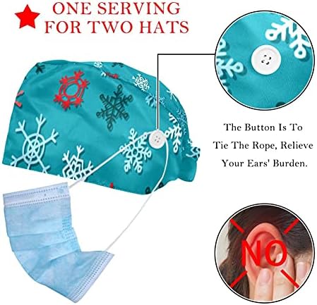 Nıaocpwy Noel Kar Tanesi Ayarlanabilir Kravat Geri Unisex Şapkalar, Düğmeler Ve Ter Bandı İle Çalışan Kapaklar