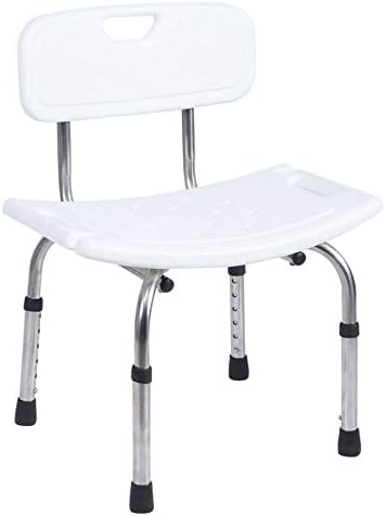 Uongfi Taşınabilir duş oturağı Tabure Arkalığı ile Ayarlanabilir duş sandalyesi Tabure Tuvalet Banyo Sandalyesi