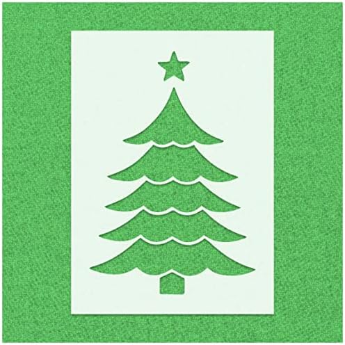 Boyama için Noel Ağacı Şablonu - Lazer Kesim Yeniden Kullanılabilir 14mil Mylar Şablon - Duvar Sanatı Boyama Şablonu Zemin,
