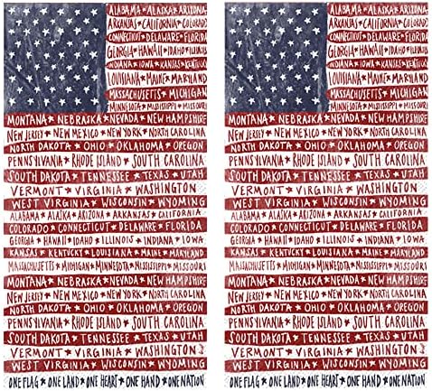 Amerikan Bayrağı Peçeteler Konuk Havlu-Tasarımcı Yemeği Peçete Yurtsever Parti Malzemeleri-Bir Bayrak Bir Ulus 3-Ply 16-Ct