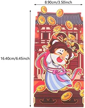 USHOBE Kırmızı Çanta 6 Adet Yeni Yıl Kırmızı Zarf 2022 Çin Ay Yeni Yılı Para Cebi Hong Bao'nun Yılı Bahar Şenliği Düğün Parti