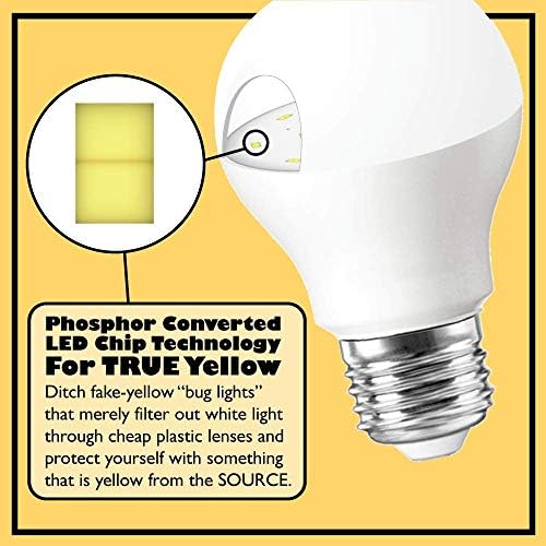 Un-Edison A19 LED Bug Açık Sarı Spektrum E26 Ampul Açık Sundurma ve Veranda için 100 Watt Eski, Boyalı, Akkor Bug Ampullerin