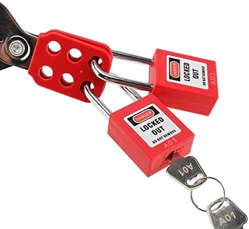 RealPlus Kilitleme Etiketleme Kilidi, 10 adet Anahtarlı Güvenlik kilitleri, Kilit Başına 2 Anahtar, Loto Kilitleri Kilitleme