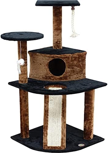 Kedi Ağacı-Kedi Habitatı - Tırmalama Direkli Kedi Oyuncakları-Kedi Rafı-Kedi Yatağı-Kedi Mobilyaları-Siyah
