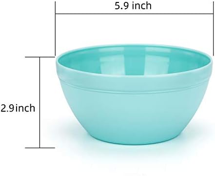 Kırılmaz 30 onsluk Plastik Kaseler Salata Kaseleri Tahıl Kaseleri-Bulaşık makinesinde yıkanabilir, BPA İçermez (12, Deniz
