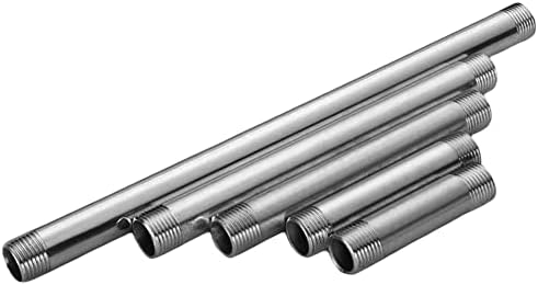 1 adet 304 paslanmaz çelik çift uçlu dişli boru 1, Dış çap32.5mm x Duvar kalınlığı2mm x uzunluk20cm, Boru bağlantısı için