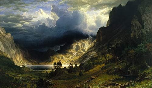 KAYALIK DAĞLARDA FIRTINA, MT. ROSALİE, Albert Bierstadt tarafından 1869'da yayınlandı.Tuval üzerine %100 % El Boyalı Yağ