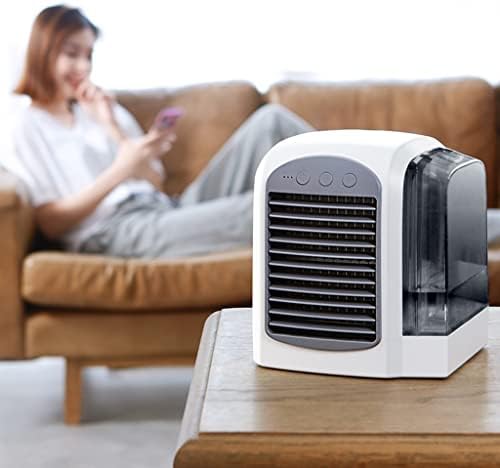 Taşınabilir Klima, Su Hazneli USB Soğutucular Taşınabilir LED Masa Fanı 3 Fan Hızı Ultra Sessiz Masa Fanı, Oda Yatak Odası