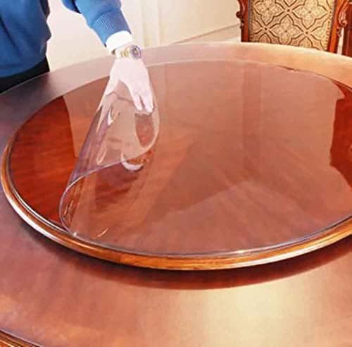FERCLA yuvarlak şeffaf plastik masa örtüsü masa koruyucu mobilya daire kapak vinil su geçirmez PVC su ısıya dayanıklı yemek
