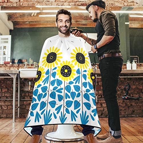 visesunny Berber Pelerin Sevimli Ayçiçeği Çiçek Polyester Saç Kesme Salon Cape Önlük Anti-Statik Saç Kesimi Suya Dayanıklı