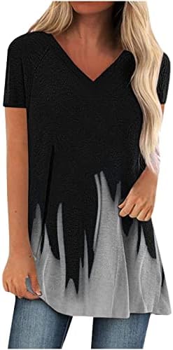 Kısa Kollu Elbise Düzenli Fit V Yaka Grafik Brunch Bluz T Shirt Kadın Sonbahar Yaz pamuklu bluz 38 38