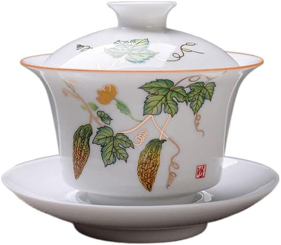 Yüksek Kaliteli Beyaz Kemik Çini Gaiwan Çay seti, Beyaz Kung Fu Çay Seti, Seyahat Seramik Çay seti, Çin Porselen Gaiwan Bardağı