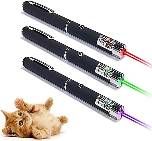 3 Paket lazer işaretçi Kediler Köpekler için Pet İnteraktif Egzersiz Oyuncakları, Kapalı Sınıf İnteraktif Öğretim için Uzun