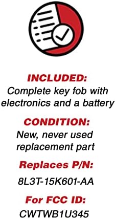 KeylessOption Anahtarsız Giriş Araba Uzaktan Kesilmemiş Ateşleme Fob Flip Anahtar Ford Lincoln Mercury için (2'li paket)