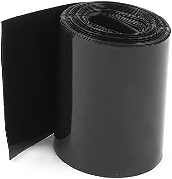 X-DREE 5 Metre 64mm Genişlik PVC ısı büzüşmeli makaron Tüp Siyah AA Pil Paketi için (Termoretraibile PVC con larghezza 5mm,